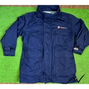 Vintage Work Jacket LG 2112 Fire Proof Arc Protection HRC2 Heavy Duty 9 Oz FR‎